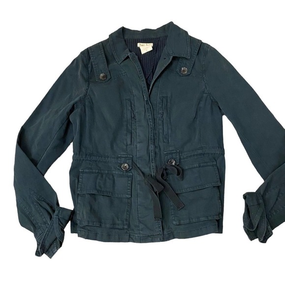 anthro Hei Hei Cargo Canvas Utility Jacket Military Long Sleeve Blue Size 6 - Picture 3 of 11